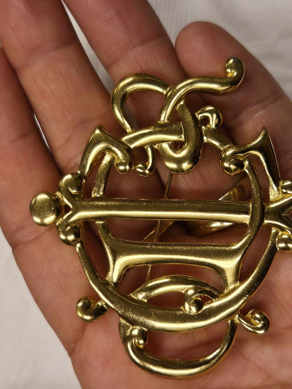 Dior Gold Tone Decorative Brooch Pin